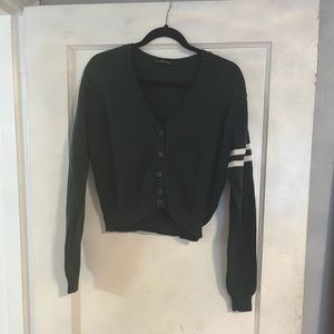 Brandy Melville Green Stripe Cardigan